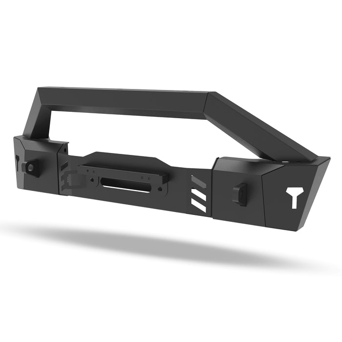 Front Bumper for Jeep Wrangler JL/JK/Gladiator JT, with LED Light D-ring Winch Plate License Plate Bracket