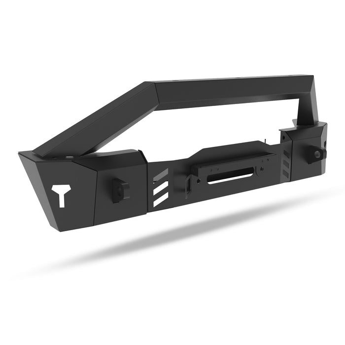 Front Bumper for Jeep Wrangler JL/JK/Gladiator JT, with LED Light D-ring Winch Plate License Plate Bracket