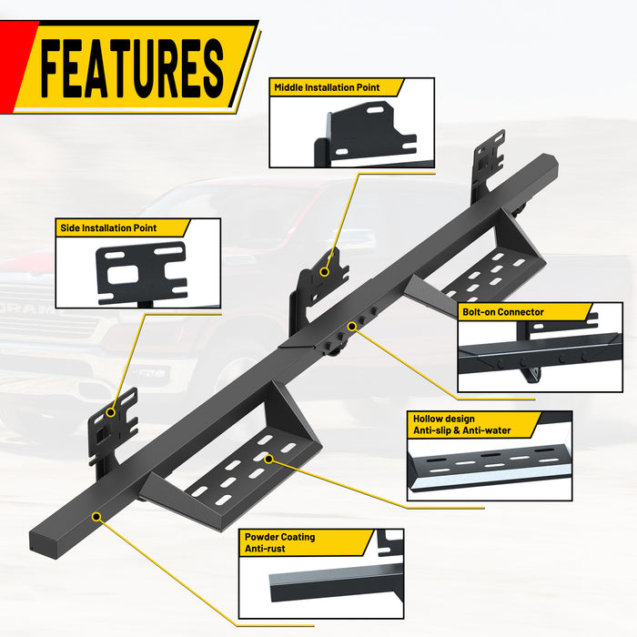 Marchepieds latéraux WOLFSTORM pour RAM 1500 Crew Cab 4 portes 2019-2023 SEULEMENT
