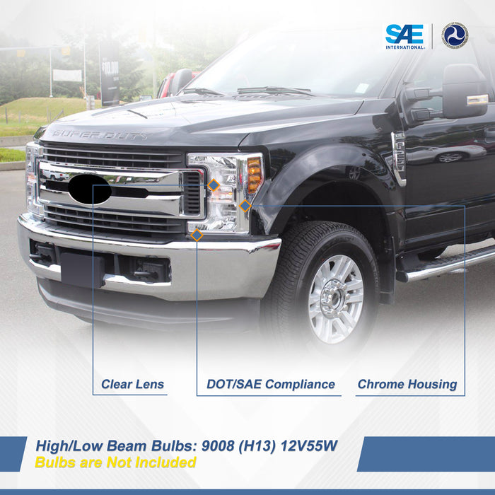 WOLFSTORM Headlights for 2017-2019 Ford F-250 F-350 F-450 Super Duty