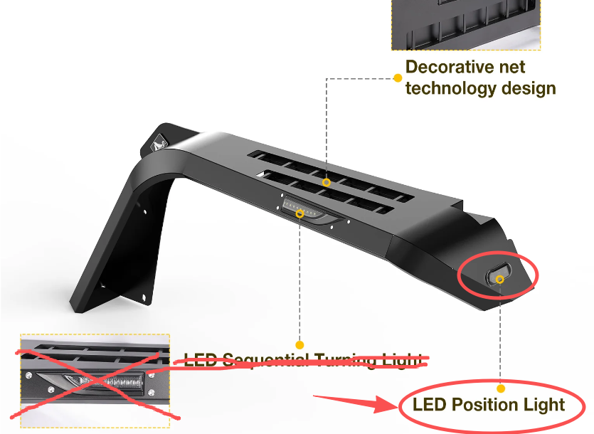 DRIVER-SIDE REPLACEMENT LEDLIGHT for sku：WSAJT01H101-BX-F