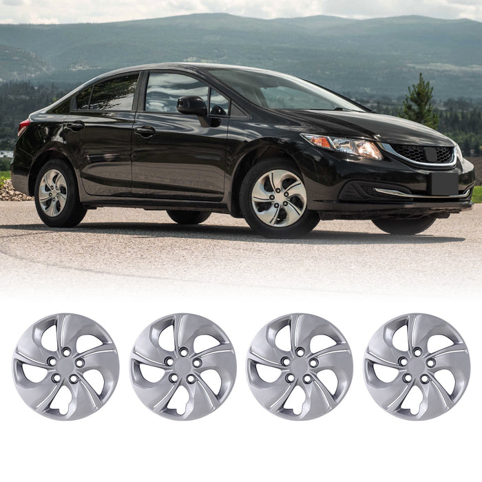 WOLFSTORM 4-Pack 15 Inch Wheel Rim Cover Hubcaps for 2013-2015 HONDA CIVIC SEDAN