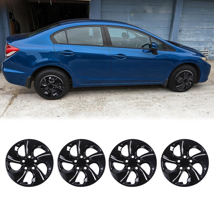 WOLFSTORM 4-Pack 15 Inch Wheel Rim Cover Hubcaps for 2013-2015 HONDA CIVIC SEDAN