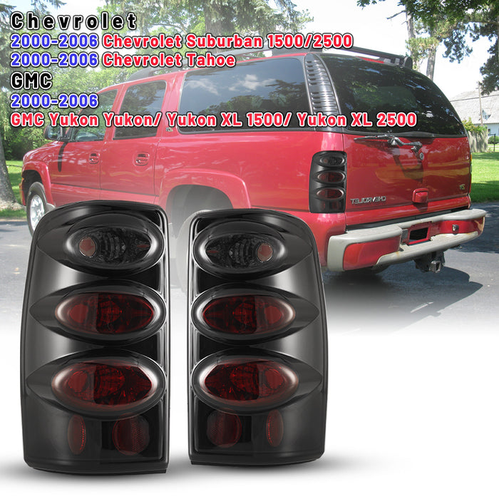 Luces Traseras Rojas Para Chevy Suburban/Tahoe Y GMC Yukon 2000-2006 | Lens Roja, Housing Cromo, DOT Certificado