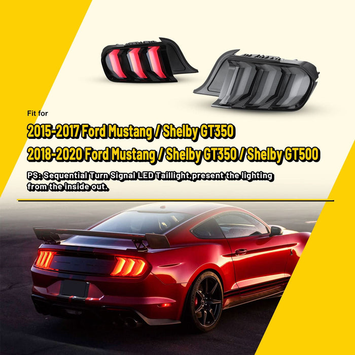 WOLFSTORM LED Taillights fit for 2015-2017 Ford Mustang/shelby GT 350 & 2018-2020 Ford Mustang/shelby GT 350/shelby GT 500