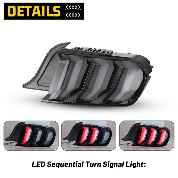 WOLFSTORM LED Taillights fit for 2015-2017 Ford Mustang/shelby GT 350 & 2018-2020 Ford Mustang/shelby GT 350/shelby GT 500