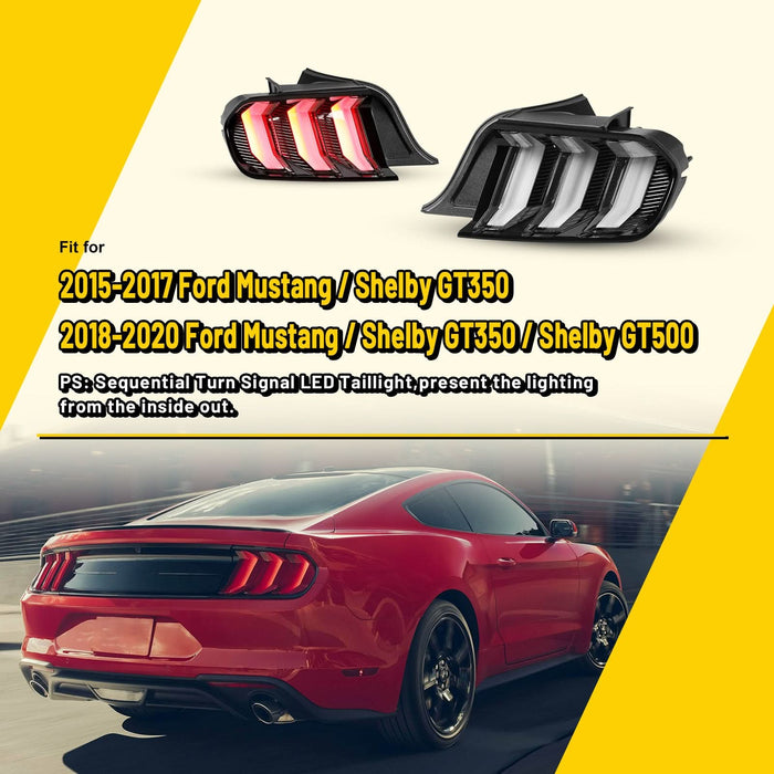 WOLFSTORM LED Taillights fit for 2015-2017 Ford Mustang/shelby GT 350 & 2018-2020 Ford Mustang/shelby GT 350/shelby GT 500