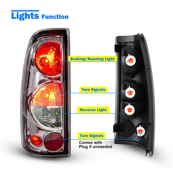 WOLFSTORM Tail Lights Fit for 2000-2006 Chevy Silverado 1500 2500 3500