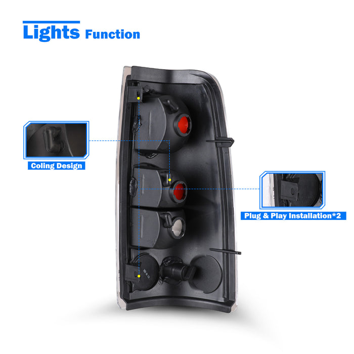 WOLFSTORM Tail Lights Fit for 2000-2006 Chevy Silverado 1500 2500 3500