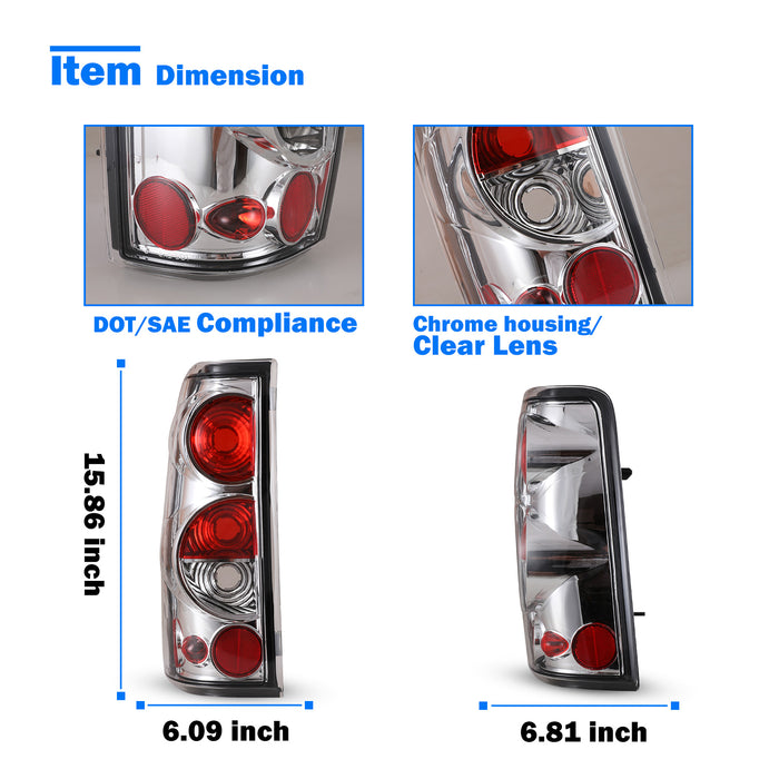 WOLFSTORM Tail Lights Fit for 2000-2006 Chevy Silverado 1500 2500 3500