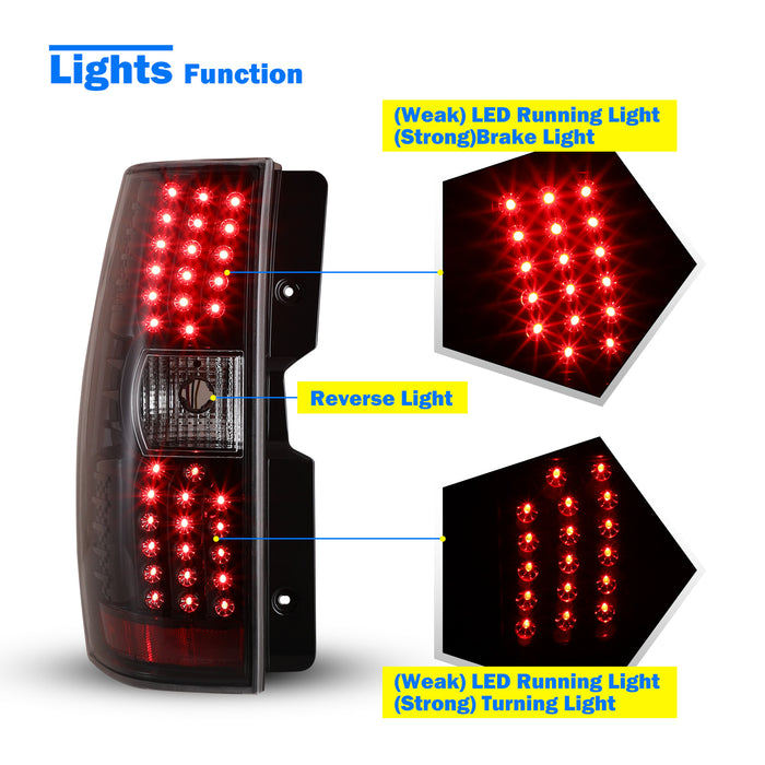 WOLFSTORM LED Tail Light Assembly Compatible with 2007-2014 Chevy Suburban/Tahoe