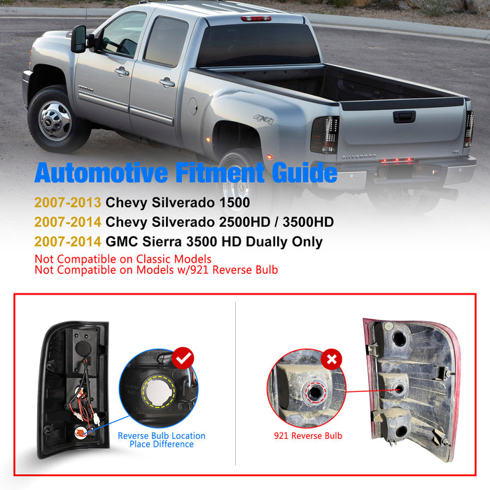 WOLFSTORM LED Tail Lights for 2007-2013 Chevy Silverado1500 2500 3500 (Not Fit 2007 Silverado with classic body)