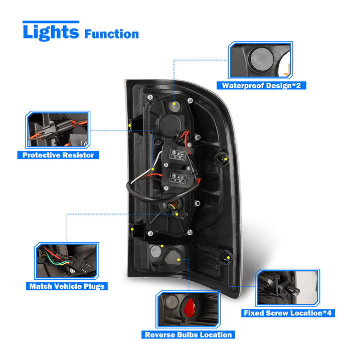 WOLFSTORM LED Tail Lights Fit for 2007-2013 Chevy Silverado 1500 and 2007-2014 GMC Sierra, 07-14 Chevy Silverado 2500HD/3500HD Tail Lights