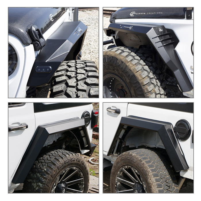 WOLFSTORM Fender Flares pour Jeep Wrangler JL et Gladiator JT avec lumières LED