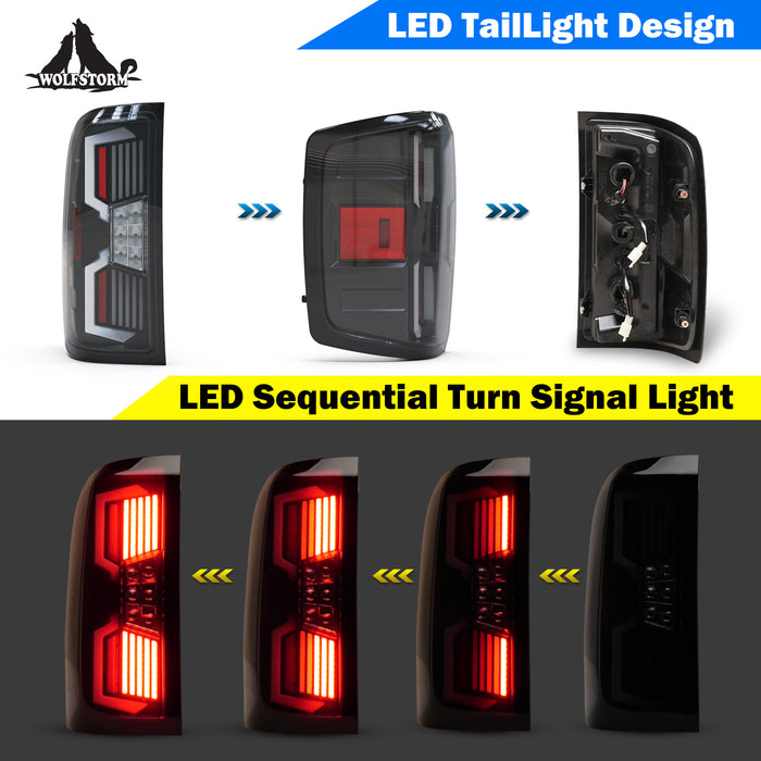 WOLFSTORM LED Tail Light Assembly Fit for 2014-2018 Chevy Silverado 1500 2500 3500