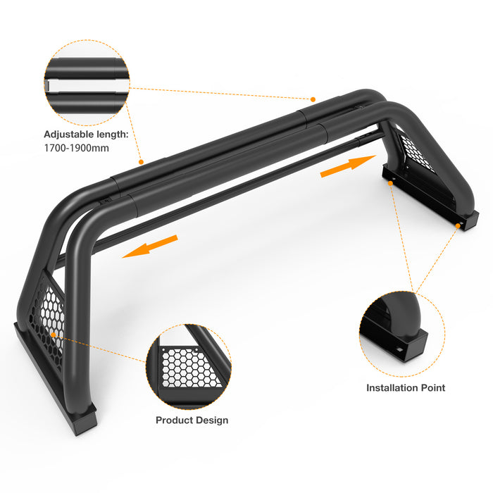 Arceau de sécurité universel pour camionnettes pleine grandeur, Silverado, Ram, Sierra, F150 et Tundra