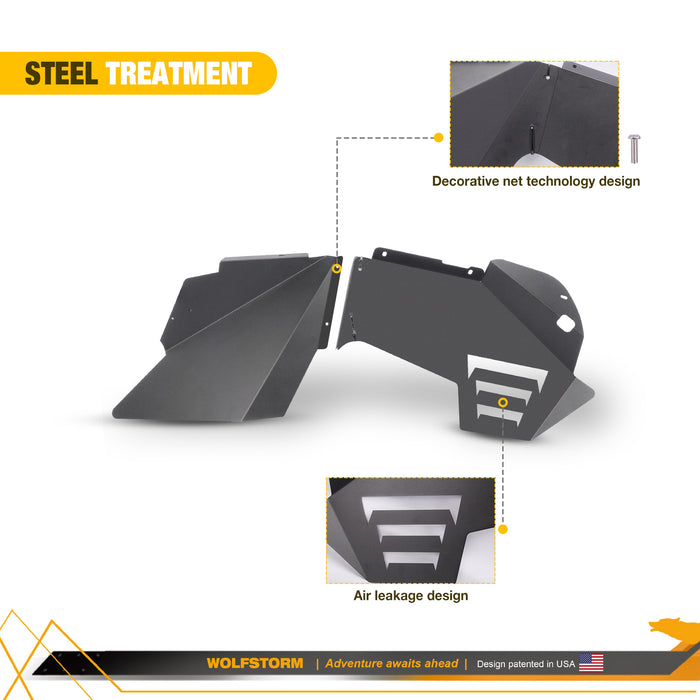 Doublures de garde-boue intérieures pour Jeep Wrangler JK/JKU 2007-2018 