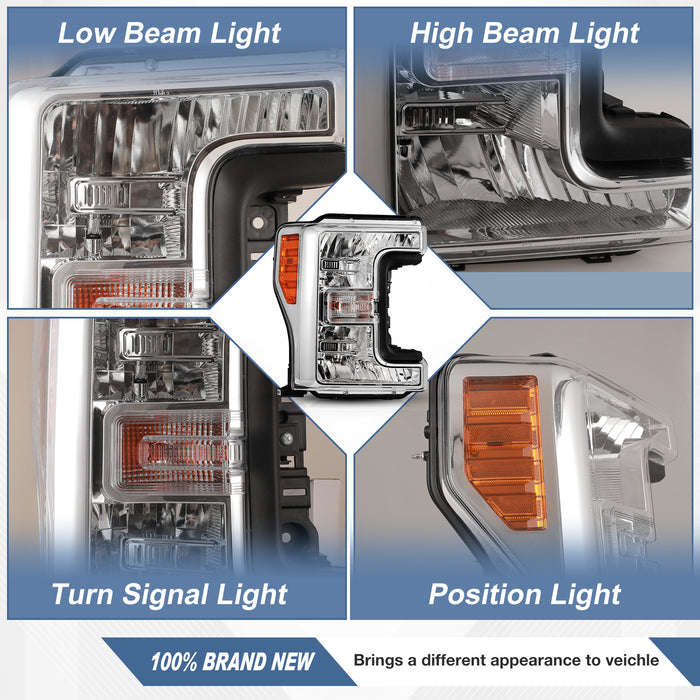 WOLFSTORM Headlights for 2017-2019 Ford F-250 F-350 F-450 Super Duty