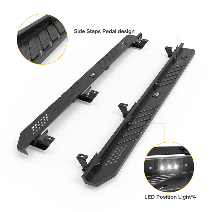Marchepieds latéraux WOLFSTORM pour Jeep Gladiator JT 4 portes