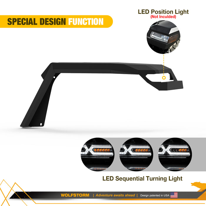 WOLFSTORM Fender Flares For 2018-2025 Jeep Wrangler JL/JLU and 2019-2024 Gladiator JT