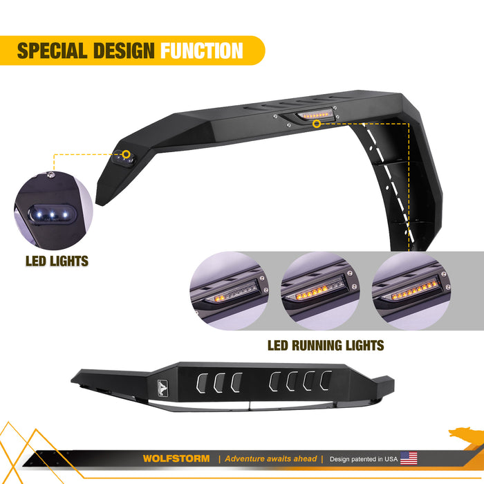 Fender Flares for 2008-2017 Jeep Wrangler JK with LED Sequential Turn Lights