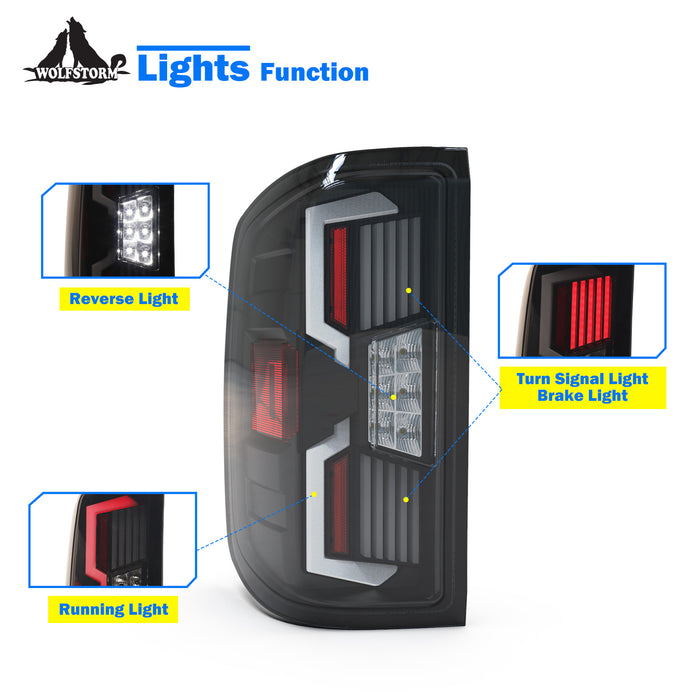 WOLFSTORM LED Tail Light Assembly Fit for 2014-2018 Chevy Silverado 1500 2500 3500