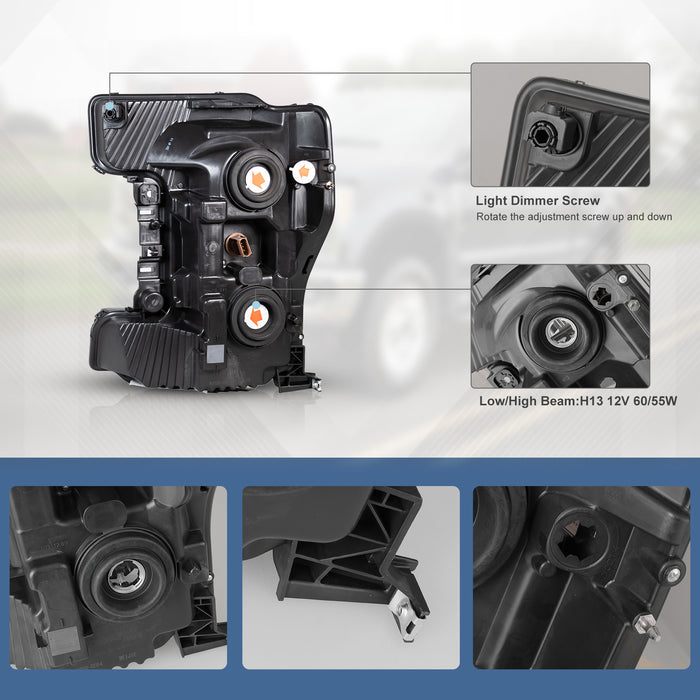 WOLFSTORM Headlights for 2017-2019 Ford F-250 F-350 F-450 Super Duty