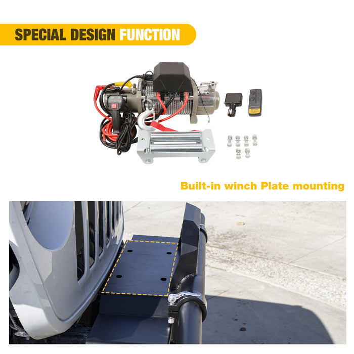 Front Bumper for 2007-2018 Jeep JK / 2018-2024 Jeep Wrangler JL/JLU / 2019-2024 Jeep JT with Winch Plate
