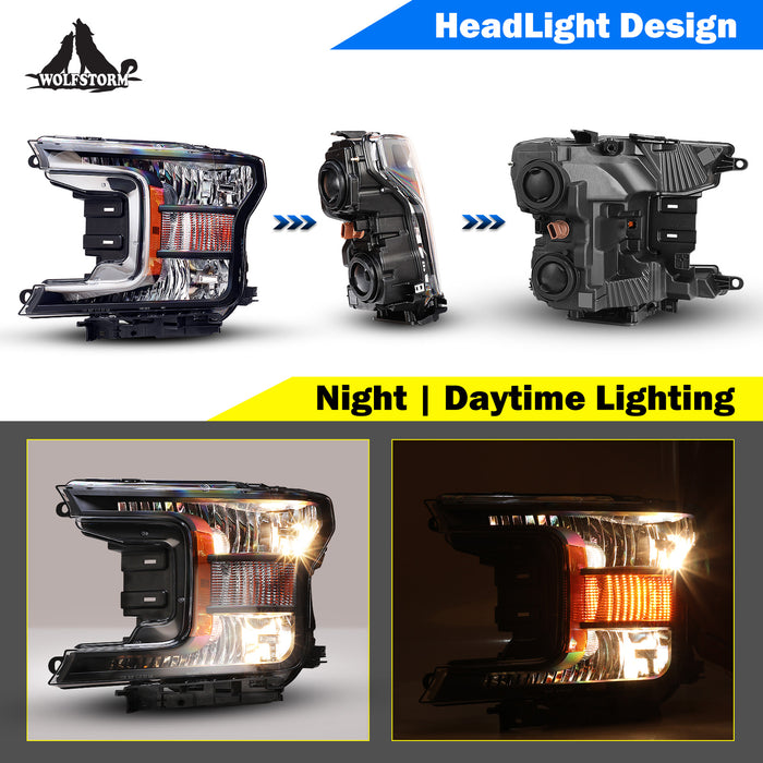 WOLFSTORM Headlight Assembly for 2018-2020 Ford F150