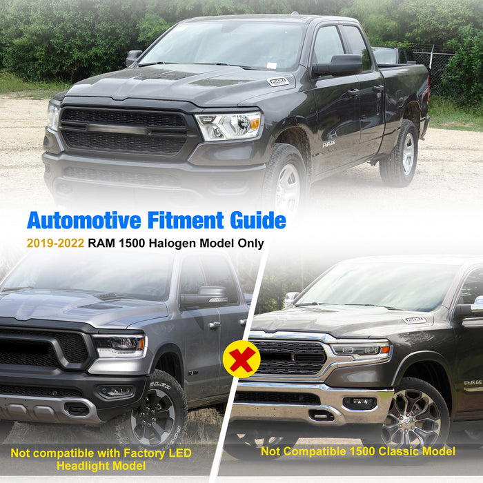 Conjunto de faros halógenos WOLFSTORM para Dodge Ram 1500 2019-2022