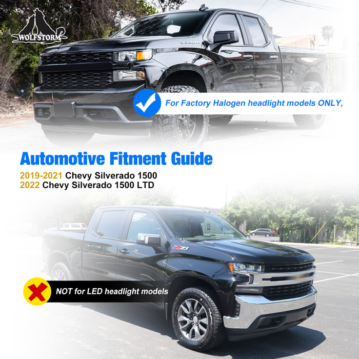 WOLFSTORM Headlight for 2019-2021 Chevy Silverado 1500 with DRL, High/Low Beam, and Turn Signals