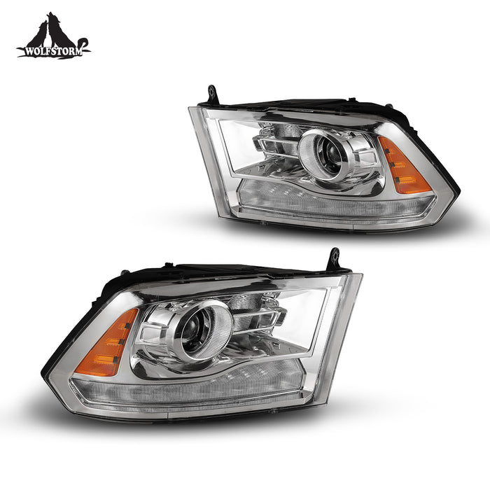 WOLFSTORM Headlight Assembly for 2013-2018 Dodge Ram 1500/2500/3500 and 2019-2024 Ram 1500 Classic