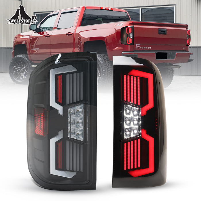 WOLFSTORM LED Tail Light Assembly Fit for 2014-2018 Chevy Silverado 1500 2500 3500