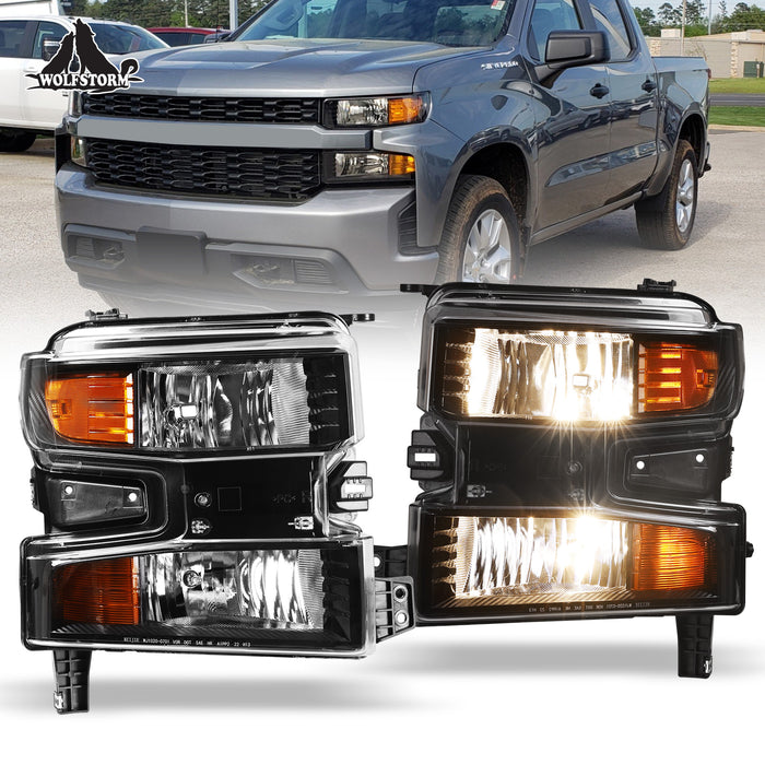 WOLFSTORM Headlight for 2019-2021 Chevy Silverado 1500 with DRL, High/Low Beam, and Turn Signals