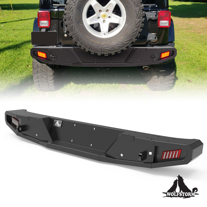Pare-chocs arrière pour Jeep Wrangler JK 2008-2017 avec feux de freinage LED 