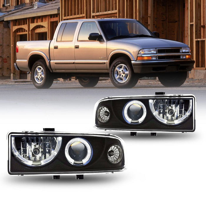 WOLFSTORM Headlight Assembly Fit for 1998-2004 Chevy S10 Blazer