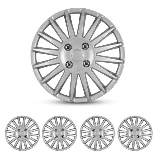 WOLFSTORM 15 Inch Automotive Hubcap Set of 4 Lacquer Wheel Tire Covers - WOLFSTORM