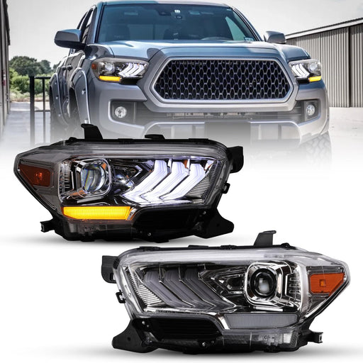 WOLFSTORM Headlights with Sequential Turn Signal Design for 2016-2019 Toyota Tacoma and 2020-2023 Tacoma SR SR5 TRD (Sport models only) - WOLFSTORM 