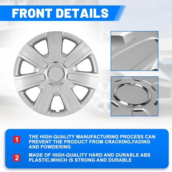 WOLFSTORM Premium 15 Inches Wheel Rim Cover Hubcaps - WOLFSTORM