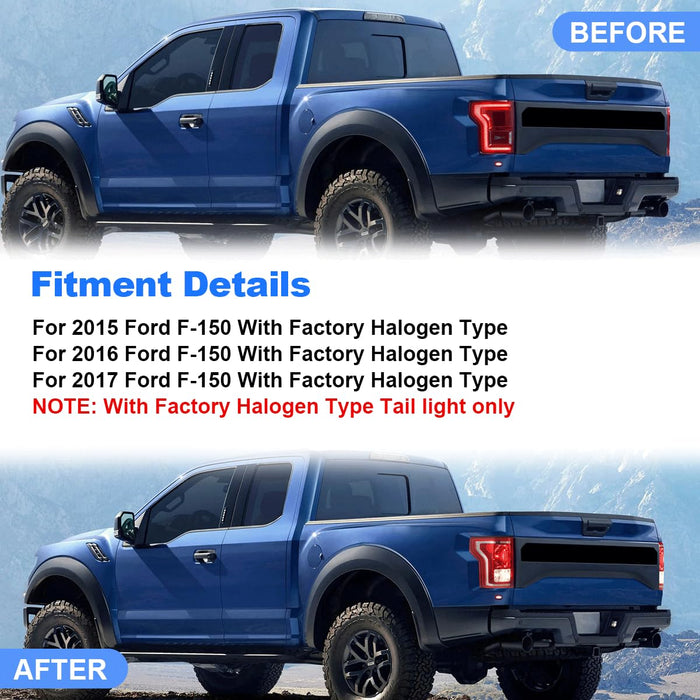 WOLFSTORM Tail Light Fit For 2015-2017 Ford F-150 (Factory Halogen Type) - WOLFSTORM 
