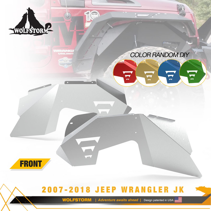 2007-2017 Jeep Wrangler JK/JKU Aluminum Inner Fender Liners Kit - WOLFSTORM 