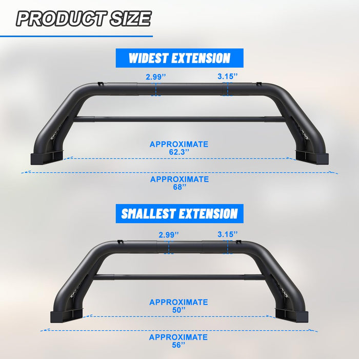 WOLFSTORM Roll Bar Universal Fit for Full-Size Pickup Trucks