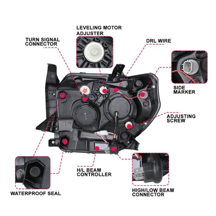 WOLFSTORM Headlights Assembly For 2014-2021 Toyota Tundra - WOLFSTORM