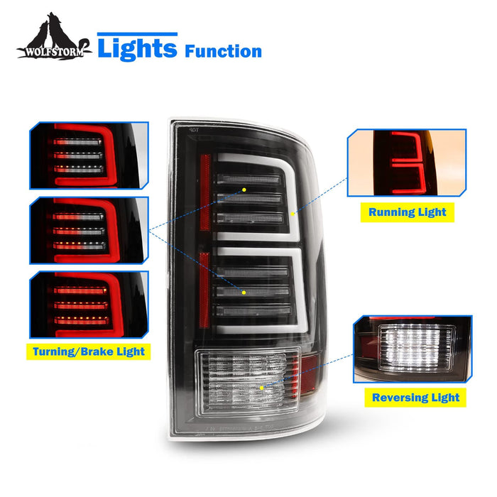 WOLFSTORM LED Tail Lights Assembly Fit for 2009-2018 Dodge Ram  1500/2500/3500, 2019 Ram Classic