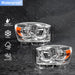 WOLFSTORM Replacement Headlights Chrome Bezel Pair for 2006-2009 Dodge Ram 1500/2500/3500 - WOLFSTORM 