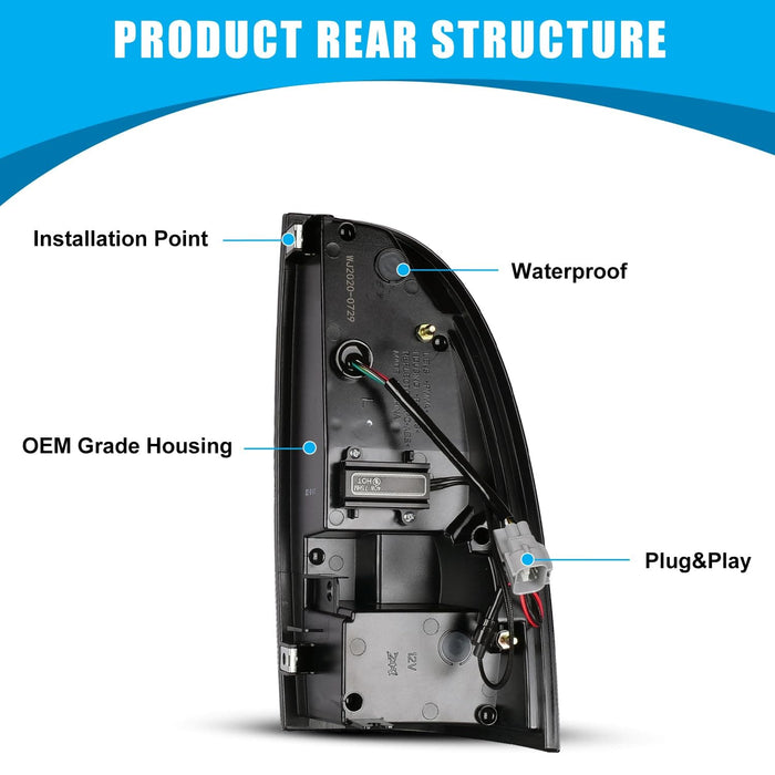 WOLFSTORM TAIL LIGHTS FOR 2005-2015 TOYOTA TACOMA PICKUP TRUCK WITH Sequential Turn Signal Lights - WOLFSTORM 