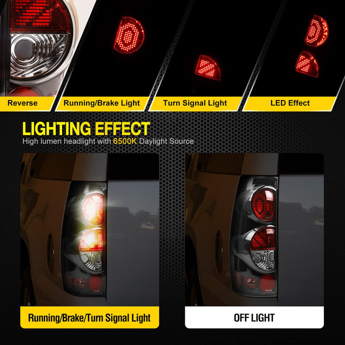 WOLFSTORM LED Tail Lights Compatible with 1999-2006 Chevy Silverado & 1999-2002 GMC Sierra