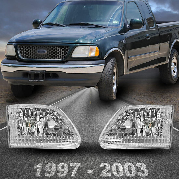 WOLFSTORM Headlight Assembly For Ford 1997-2002 Expedition, 1997-2003 F150, 2004 F150 Heritage, 1997-1999 F250