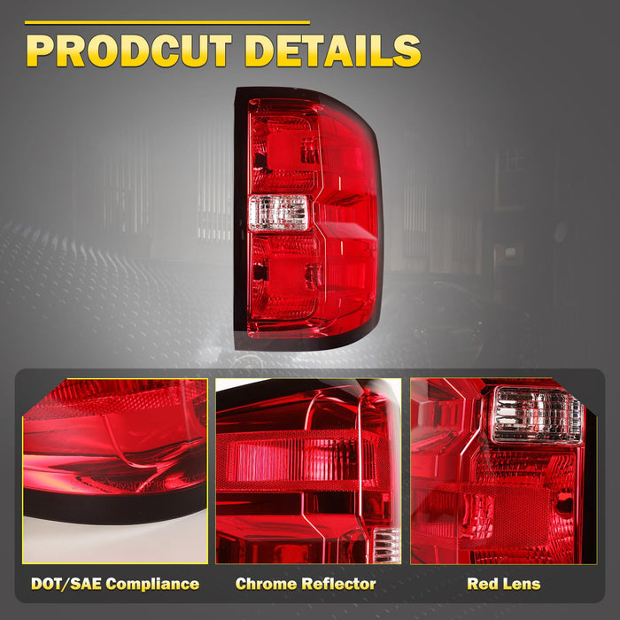WOLFSTORM Taillights for 2016-2018 Chevy Silverado 1500/ Chevy Silverado 2016-2019 2500 HD 3500 HD with Bulbs and Wiring Kit