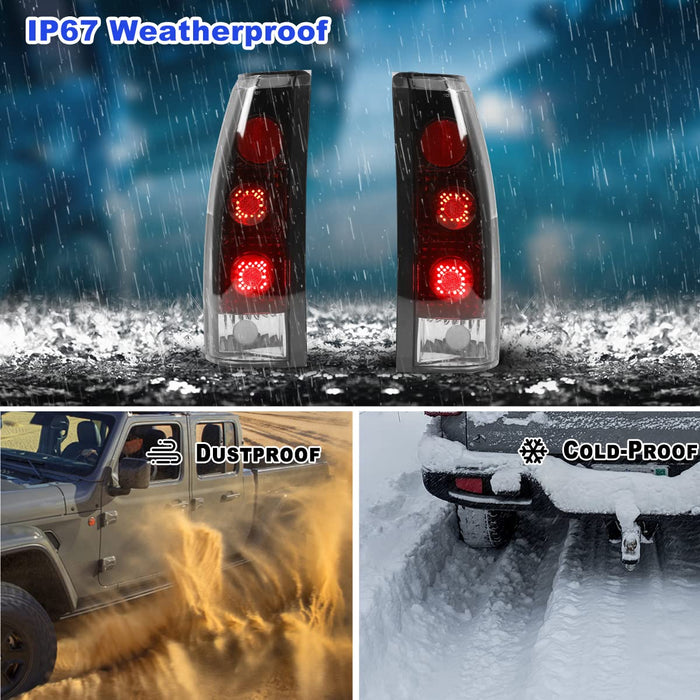 WOLFSTORM LED Tail Lights Compatible with 1988-1999 Chevy C/K 1500/2500/3500 and GMC C/K/Suburban